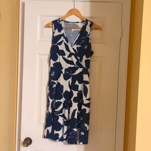 Guberry blue sleeveless floral dress